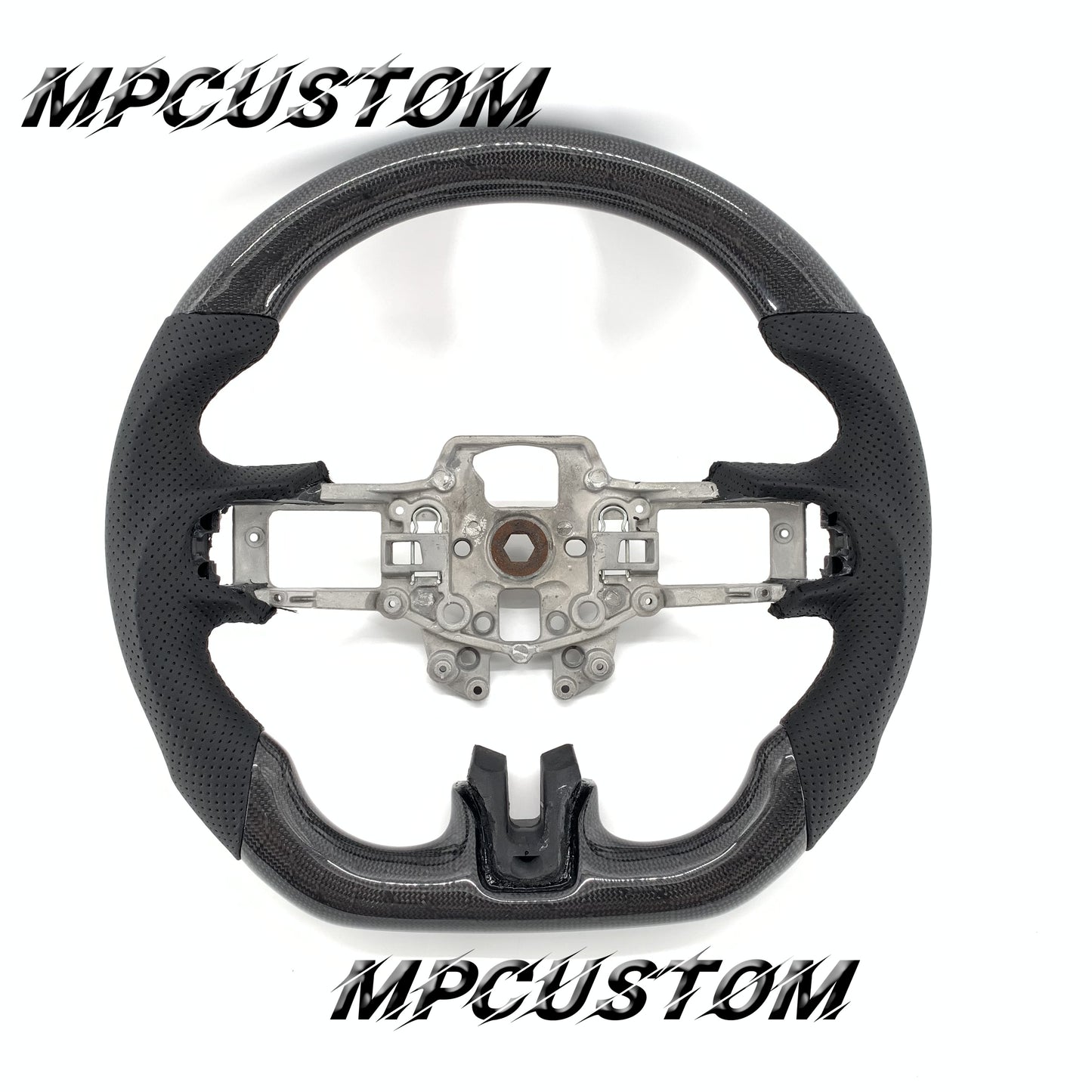 Mpcustom for Ford Mustang 2015-2017 carbon fiber steering wheel gloss and black stitching