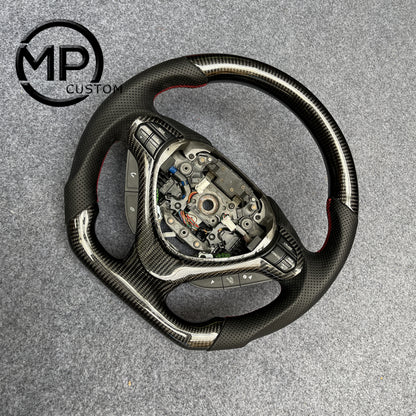 MPCUSTOM Fit For Acura TSX 2009-2014 carbon fiber steering wheel black perforated leather
