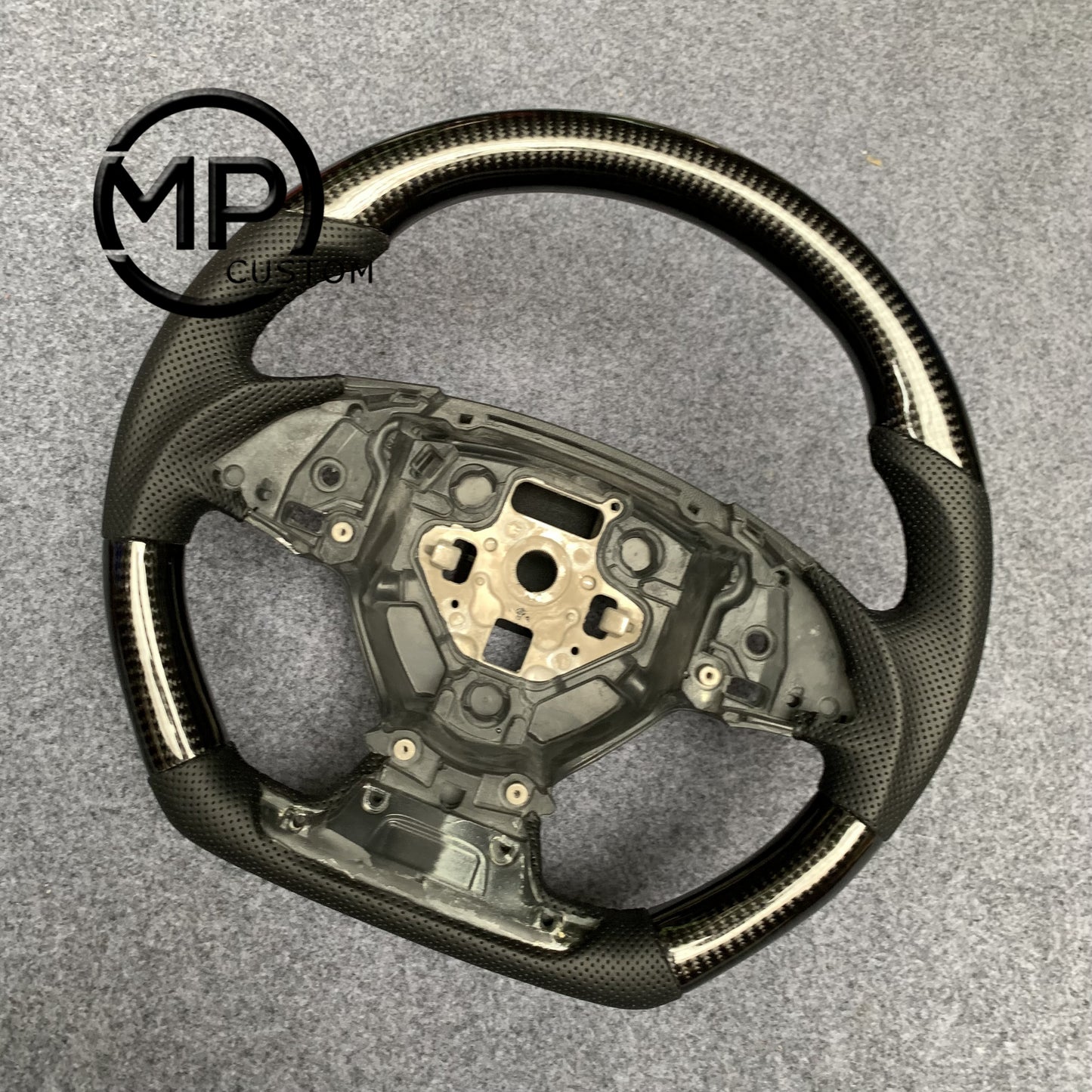 MPCUSTOM Fit For Chevrolet Camaro 2016-2024 carbon fiber steering wheel black perforated leather