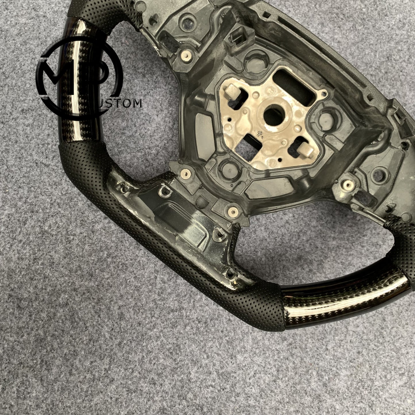 MPCUSTOM Fit For Chevrolet Camaro 2016-2024 carbon fiber steering wheel black perforated leather