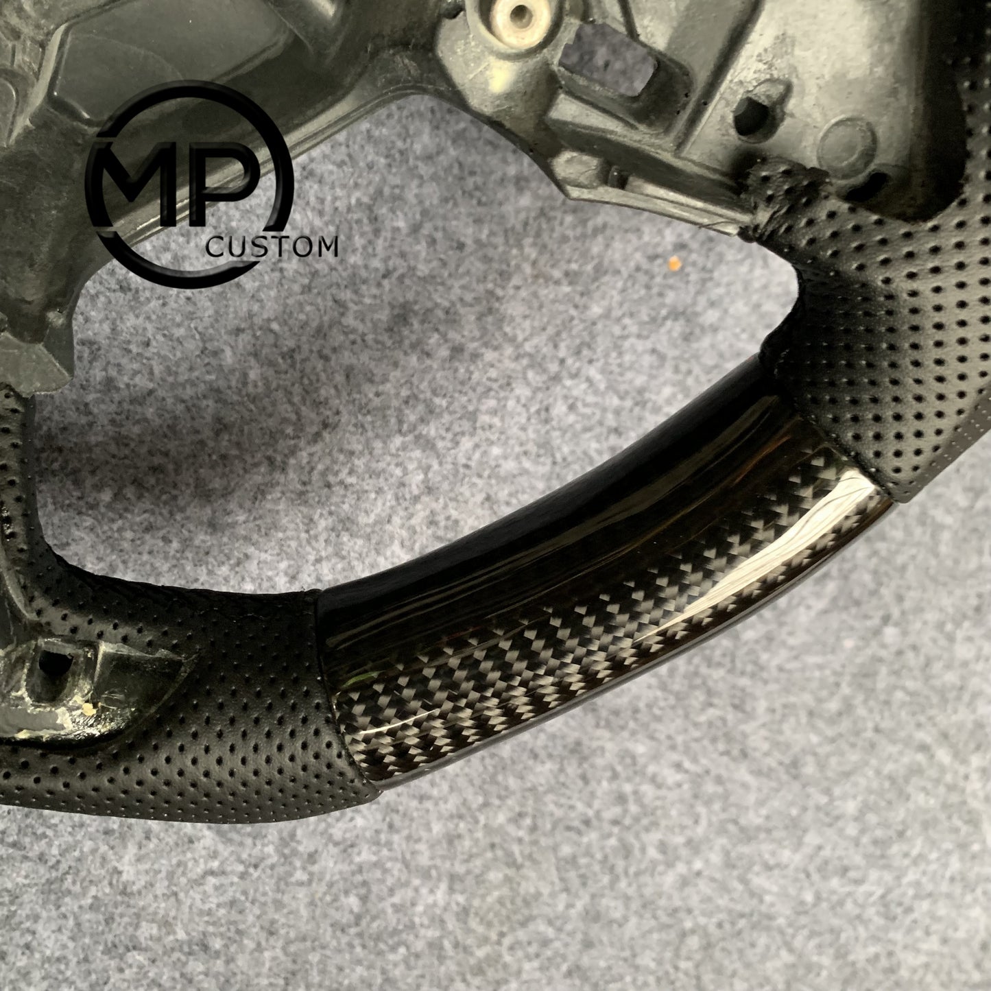 MPCUSTOM Fit For Chevrolet Camaro 2016-2024 carbon fiber steering wheel black perforated leather