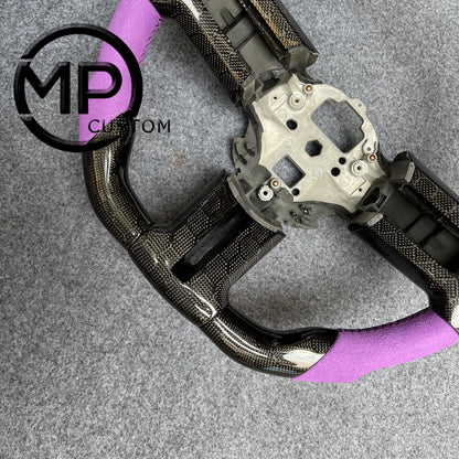 MPCUSTOM Fit For Ford mustang 2010-2014 gt GT500 shelby gloss carbon fiber steering wheel purple Alcantara