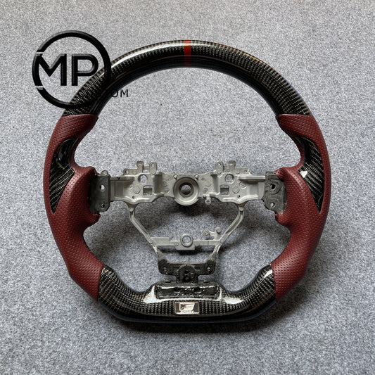 MPCUSTOM Fit For .Lexus IS250 IS300 IS350 RC300 RC350 14-20 carbon fiber steering wheel red perforated leather red center line thumb grips