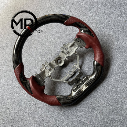 MPCUSTOM Fit For .Lexus IS250 IS300 IS350 RC300 RC350 14-20 carbon fiber steering wheel red perforated leather red center line thumb grips