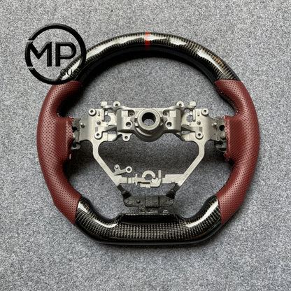 MPCUSTOM Fit For .Lexus IS250 IS300 IS350 RC300 RC350 14-20 carbon fiber steering wheel red perforated leather red center line thumb grips