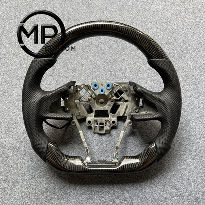 MPCUSTOM Fit For NISSAN MAXIMA carbon fiber steering wheel black perforated leather