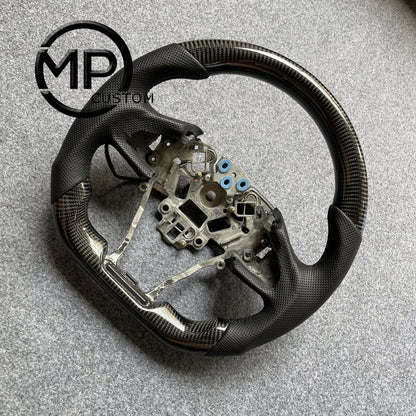 MPCUSTOM Fit For NISSAN MAXIMA carbon fiber steering wheel black perforated leather