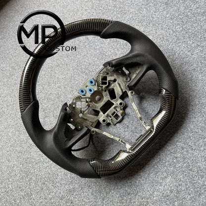 MPCUSTOM Fit For NISSAN MAXIMA carbon fiber steering wheel black perforated leather